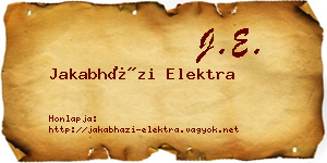 Jakabházi Elektra névjegykártya